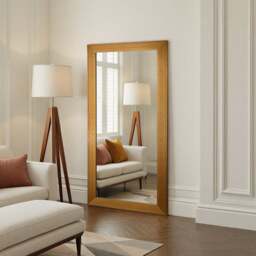 Yearn Wave Framed Bevelled Full Length Wall Mirror - thumbnail 1