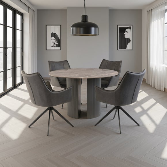 Bossini Round 4 Seater Dining Table, Grey - image 1