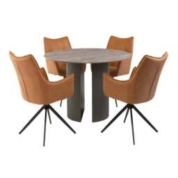 Bossini Round 4 Seater Dining Table, Grey - thumbnail 4