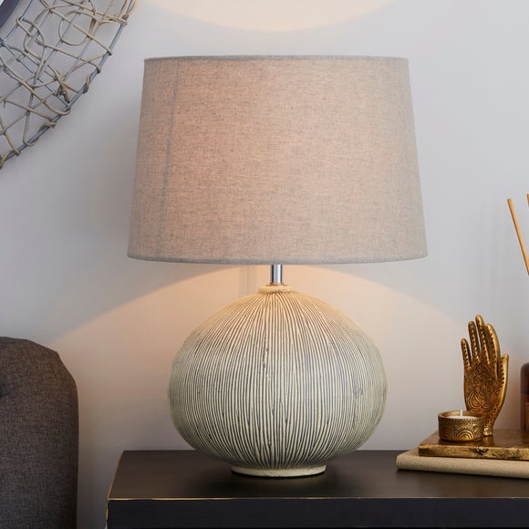 Dahlia Scratched Resin Grey Table Lamp - image 1
