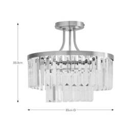 Audra 3 Light Semi Flush Ceiling Light - thumbnail 6