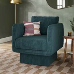 Jude Chenille Upholstered Cube Armchair - thumbnail 1