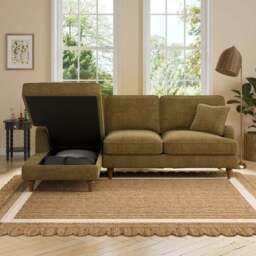 Beatrice II Chenille Corner Storage Sofa Bed - thumbnail 3