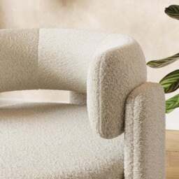 Hailey Chunky Tonal Boucle Accent Chair - thumbnail 3