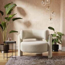 Hailey Chunky Tonal Boucle Accent Chair - thumbnail 1