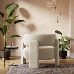 Hailey Chunky Tonal Boucle Accent Chair - thumbnail 2