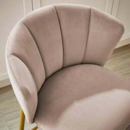 Kiley Bar Stool with Gold Legs, Velvet - thumbnail 3