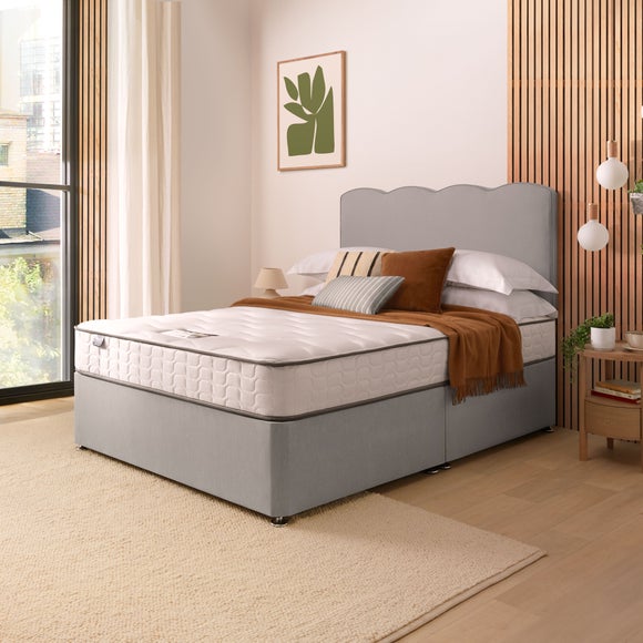 Silentnight Divan Bed With Francisco Fabric Headboard and 800 Pocket Sprung Mattress - image 1