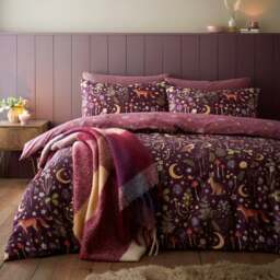 Catherine Lansfield Enchanted Twilight Animals Reversible Duvet Cover & Pillowcase Set - thumbnail 1