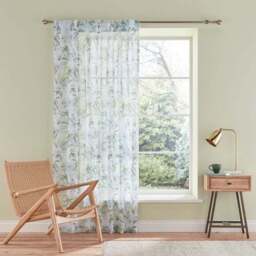 Tropical Leaf Hidden Tab Top Single Voile Panel - thumbnail 2