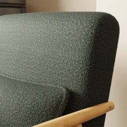 Alpine Boucle Spindle Wooden Arm Accent Chair - thumbnail 2