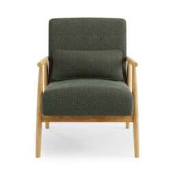 Alpine Boucle Spindle Wooden Arm Accent Chair - thumbnail 6