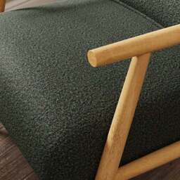 Alpine Boucle Spindle Wooden Arm Accent Chair - thumbnail 3