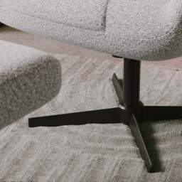 Kara Highback Chenille Swivel Chair and Footstool - thumbnail 4