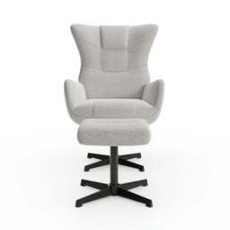 Kara Highback Chenille Swivel Chair and Footstool - thumbnail 6