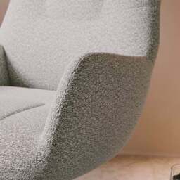 Kara Highback Chenille Swivel Chair and Footstool - thumbnail 3