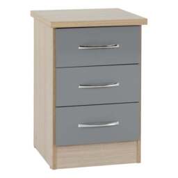 Nevada 3 Drawer Bedside Table - thumbnail 2