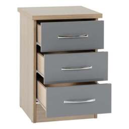 Nevada 3 Drawer Bedside Table - thumbnail 3