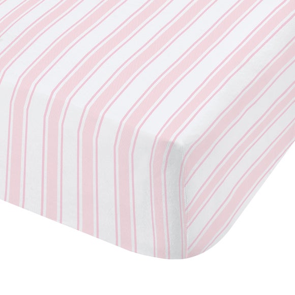 Bianca Check Stripe 100% Cotton Fitted Sheet - image 1