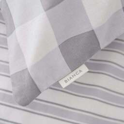 Bianca Check Stripe 100% Cotton Fitted Sheet - thumbnail 2
