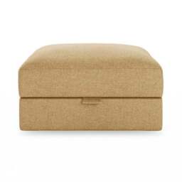 Hattie Slub Faux Linen Storage Footstool - thumbnail 2