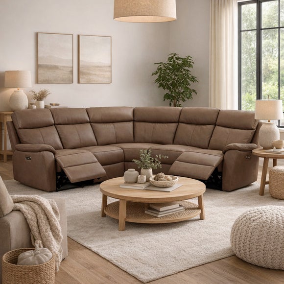 Aspire Kingsmere Leather Power Recliner 5 Seater Corner Sofa - image 1