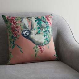Sloth Jungle Print Cushion - thumbnail 1