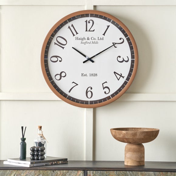 Dark Wood Effect Round Wall Clock - image 1