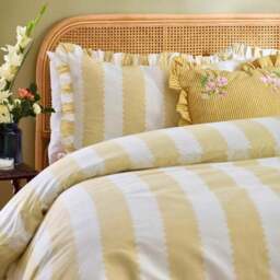Furn. Birdie Stripe Polycotton Duvet Cover & Pillowcase Set - thumbnail 2