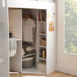 Harper High Sleeper Bed Frame With Desk Wardrobe And Storage - thumbnail 3