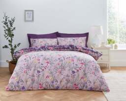 Fleur Floral Reversible Duvet Cover and Pillowcase Set - thumbnail 1