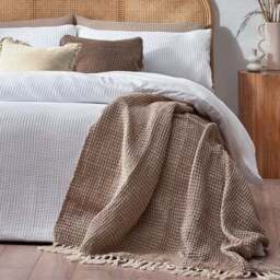 Yard Chunky Waffle 100% Cotton Duvet Cover & Pillowcase Set - thumbnail 3