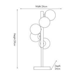 Blair Smoke Glass Ball and Black Metal Table Lamp - thumbnail 6
