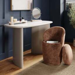 Estelle Luxe Chenille Swivel Storage Stool - thumbnail 2