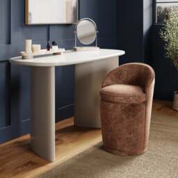 Estelle Luxe Chenille Swivel Storage Stool - thumbnail 1