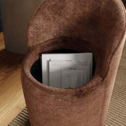 Estelle Luxe Chenille Swivel Storage Stool - thumbnail 4