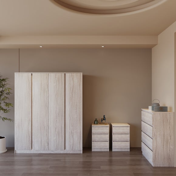Walker 4 Door Wardrobe Bedroom Furniture Set - image 1