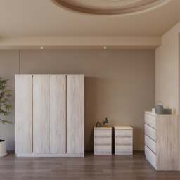 Walker 4 Door Wardrobe Bedroom Furniture Set - thumbnail 1