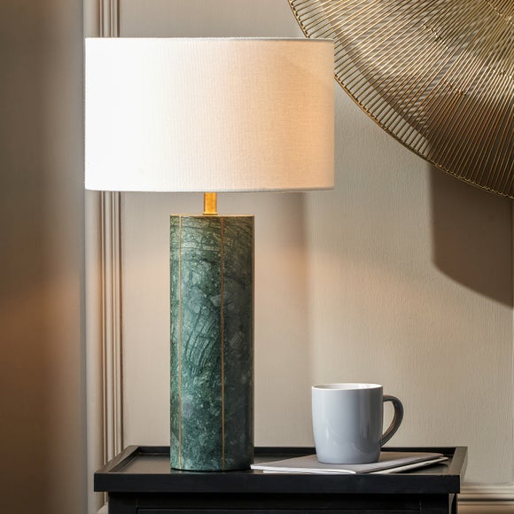 Venetia Green Marble and Gold Tall Table Lamp - image 1