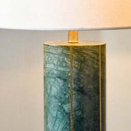 Venetia Green Marble and Gold Tall Table Lamp - thumbnail 2