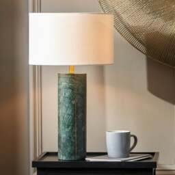 Venetia Green Marble and Gold Tall Table Lamp - thumbnail 1