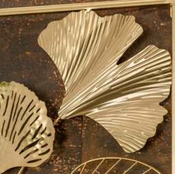 Luxe Gold Ginkgo Indoor Outdoor Wall Art Panel - thumbnail 3