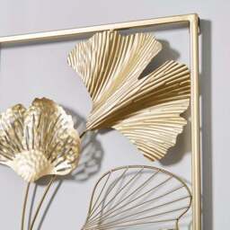 Luxe Gold Ginkgo Indoor Outdoor Wall Art Panel - thumbnail 4