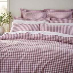 Portloe Gingham Woven 100% Cotton Standard Pillowcase Pair - thumbnail 3