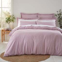 Portloe Gingham Woven 100% Cotton Standard Pillowcase Pair - thumbnail 2