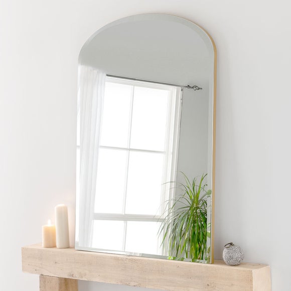 Yearn Arched Bevelled Overmantel Wall Mirror - image 1