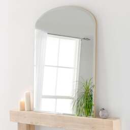 Yearn Arched Bevelled Overmantel Wall Mirror - thumbnail 1