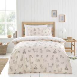Disney Cats & Dogs 100% Cotton Reversible Duvet Cover and Pillowcase Set - thumbnail 1