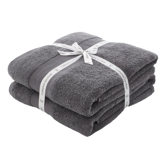 Set of 2 Catherine Lansfield Anti Bacterial Bath Sheets - image 1