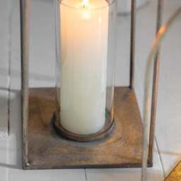 Cedar & Sage Alcora Antique Gold Lantern Candle Holder - thumbnail 4